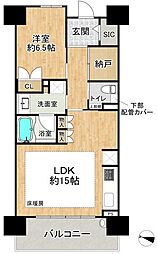 ライオンズガーデン水無瀬グランリバー 1SLDKの間取図画像