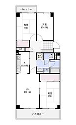 寝屋川東ファミリータウン南2番館 3LDKの間取図画像