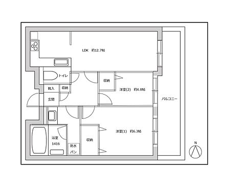 使いやすい2LDKの間取り