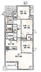 ローレルコート京都御所東 3LDKの間取図画像