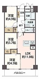 西宮グリーンマンション1号館 3LDKの間取図画像