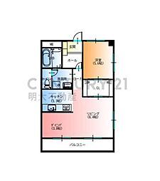 セントヒルズマリーナ宮崎弐番館 1LDKの間取図画像