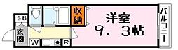 クレール平井 1Kの間取図画像