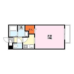 ヴィラタッツミーA 1Kの間取図画像