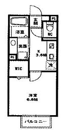 Blezio13 1Kの間取図画像