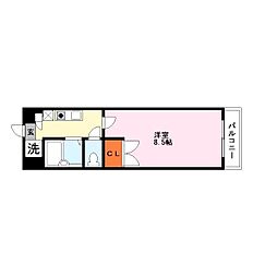 カーサ・ソラッツオ弐番館 1Kの間取図画像
