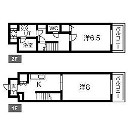 KDXレジデンス南草津 2Kの間取図画像