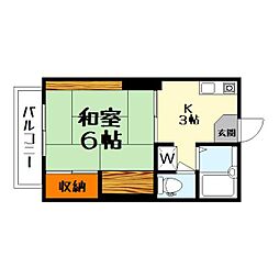サンハイツ瀬田 1Kの間取図画像