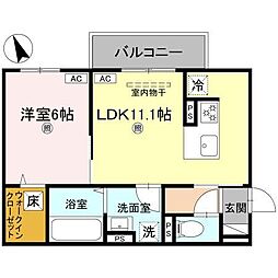 エレガンス ビュー 1LDKの間取図画像