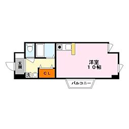 リベリー南草津 ワンルームの間取図画像