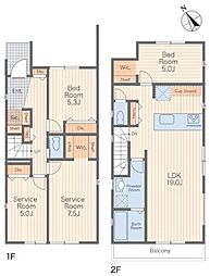 1号棟中区新築戸建 LDK19帖 2台駐車可 WIC