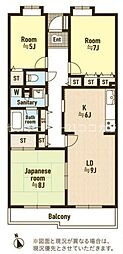 パークヒルズめじろ台4号棟 3LDKの間取図画像