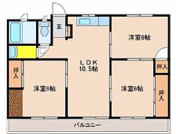 グランドヴィレッジ田吉 2LDKの間取図画像