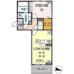 D-resena大橋I 1LDKの間取図画像