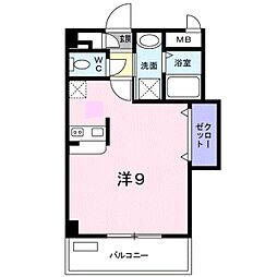 アルバセレーノ 1Kの間取図画像