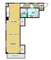 クローネ 1LDKの間取図画像