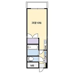 オーブ2 ワンルームの間取図画像