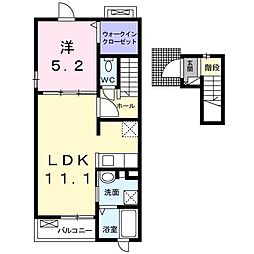 ヴィラ・ルピナス2 1LDKの間取図画像