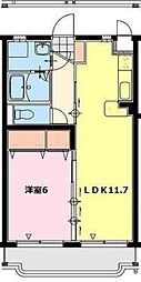 エアフォルク2 1LDKの間取図画像