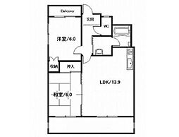 ペブル 2LDKの間取図画像