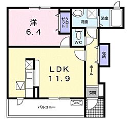 グランツ・本郷 1LDKの間取図画像