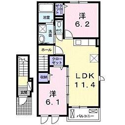 ラ・メゾン・ミニョン1 2LDKの間取図画像