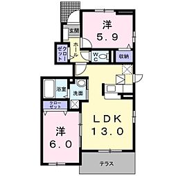 ベル・デーア4 2LDKの間取図画像