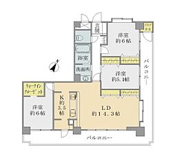 ダイアパレス女池上山 3LDKの間取図画像