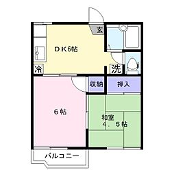 グランドハイツ 2DKの間取図画像