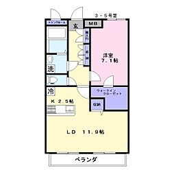 BellcubeS 1LDKの間取図画像
