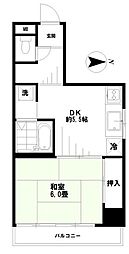 高砂ビル 1DKの間取図画像