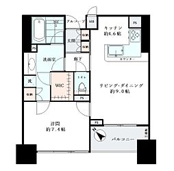 東京アインスリバーサイドタワー 1LDKの間取図画像