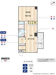 雑司が谷マンション 1LDKの間取図画像