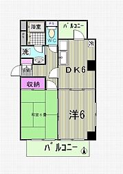 アリエス西葛西 2DKの間取図画像