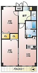 エトワス南葛西5 2LDKの間取図画像