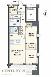 リーベル博多駅前 2LDKの間取図画像