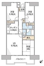 ウエステージ明石四番館 3LDKの間取図画像