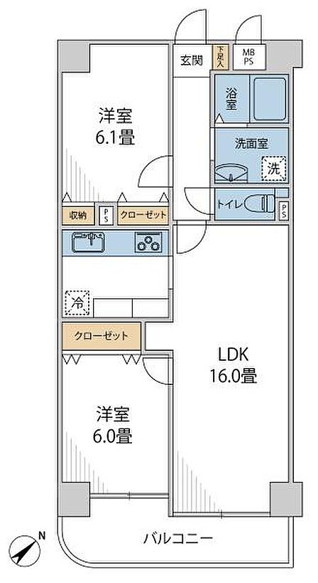 2LDK 間取り
