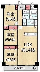 パークプラザ鶴見 3LDKの間取図画像