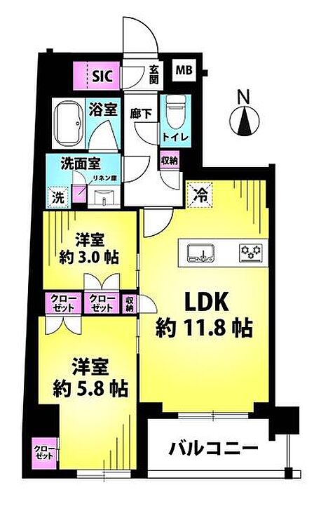 ★間取り図☆2部屋+LDK★