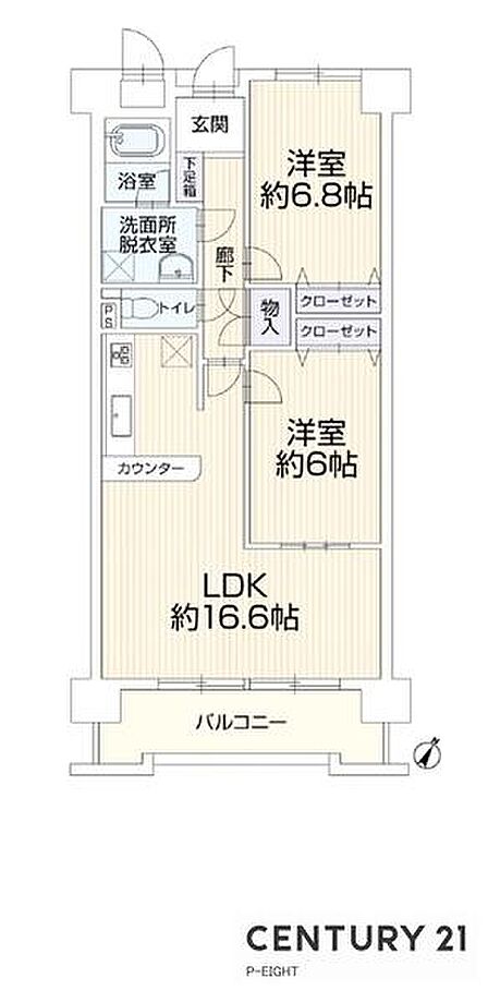2LDK 間取り