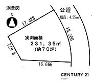 間口約18ｍ前面道路幅員も4.55ｍで駐車もしやすいです！並列3台以上駐車可!