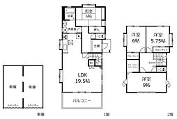 知多市巽が丘 シャッターガレージ2台 中古戸建