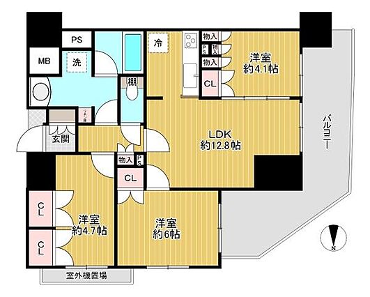 【間取り】 西...