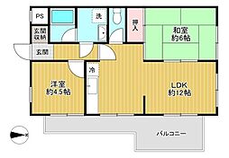 センチュリー八王子 2LDKの間取図画像