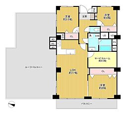 高尾スカイハイツ 4LDKの間取図画像