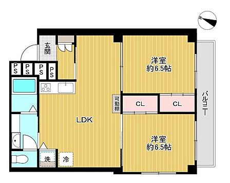 2LDK 間取り
