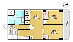 シャルム第二聖蹟桜ヶ丘 2LDKの間取図画像