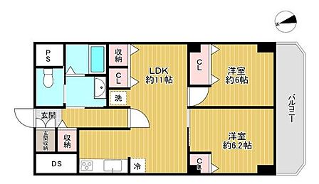2LDK 間取り