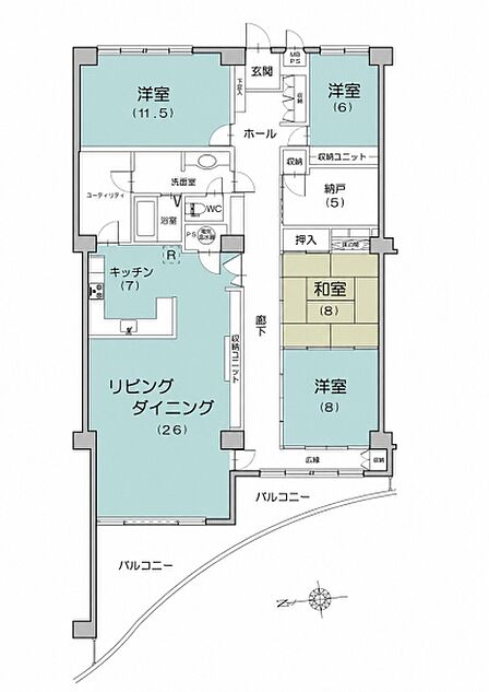 間取り図になります。4SLDKの間取り！